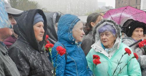 Участники митинга памяти жертв политрепрессий в Волгограде. 30 октября 2017 г. Фото Татьяны Филимоновой для "Кавказского узла"