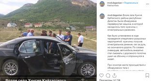 Труп мужчины с огнестрелом обнаружен в машине близ дагестанского села