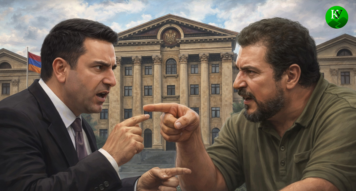 Ален Симонян и Микаэл Маргарян. Иллюстрация создана «Кавказским узлом» с помощью ИИ в программе Copilot Ален Симонян и Микаэл Маргарян. Иллюстрация создана «Кавказским узлом» с помощью ИИ в программе Copilot