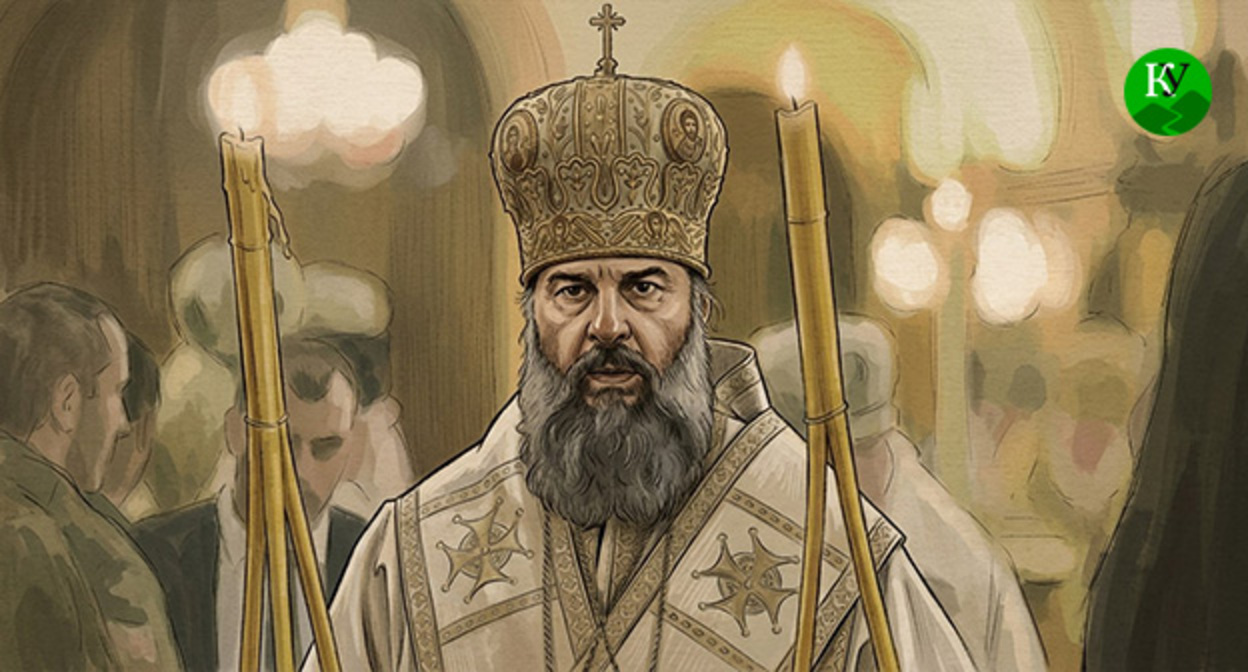 Митрополит Сенакский и Чхороцкуйский Шио. Иллюстрация создана "Кавказским узлом" при помощи ИИ в программе Copilot Митрополит Сенакский и Чхороцкуйский Шио. Иллюстрация создана "Кавказским узлом" при помощи ИИ в программе Copilot