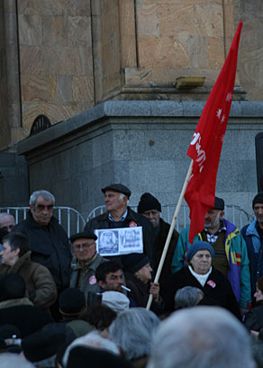 Митинг с требованием принятия нового пенсионного законодательства. Грузия, Тбилиси, 2 февраля 2010 года. Фото "Кавказского Узла"
