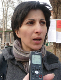 Активистка Лала Асликян в парке Маштоца. Ереван, 21 марта 2012 г. Фото Армине Мартиросян для "Кавказского узла"