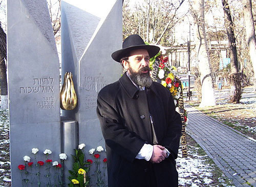 Мероприятие, посвященное Всемирному дню памяти жертв Холокоста. Раввин синагоги в Ереване Герш Бурштейн. Фото "Кавказского Узла"