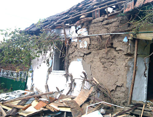 Дом Лейлы Холухоевой после подрыва 2 сентября 2011 года. Ингушетия, Назрань.  Фото предоставлено очевидцем