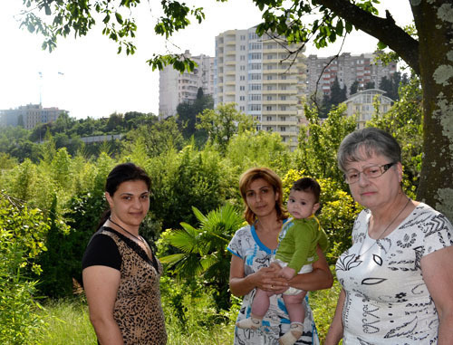 Члены семьи Торомонян в своем саду. Сочи, август 2013 г. Фото Светланы Кравченко для "Кавказского узла"