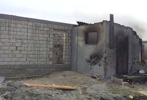 Дом в селе Новосаситли, в котором были заблокированы боевики. Дагестан, 20 ноября 2013 г. Фото http://nac.gov.ru/
