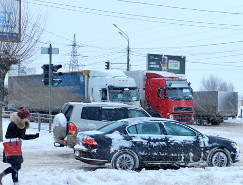 Пробки на дорогах Волгограда. 11 декабря 2013 г. Фото Татьяны Филимоновой для "Кавказского узла"