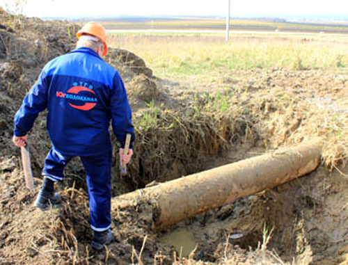 Восстановление магистрального водопровода в Темрюкском районе Краснодарского края. Фото http://www.yugvodokanal.ru/