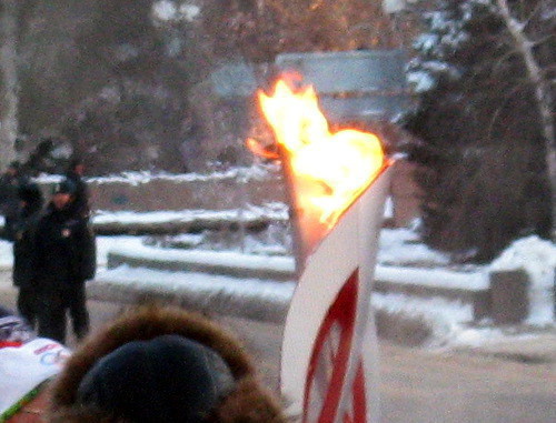 Олимпийский факел на эстафете в Волгогаде. 20 января 2014 г. Фото Вячеслава Ященко для "Кавказского узла"