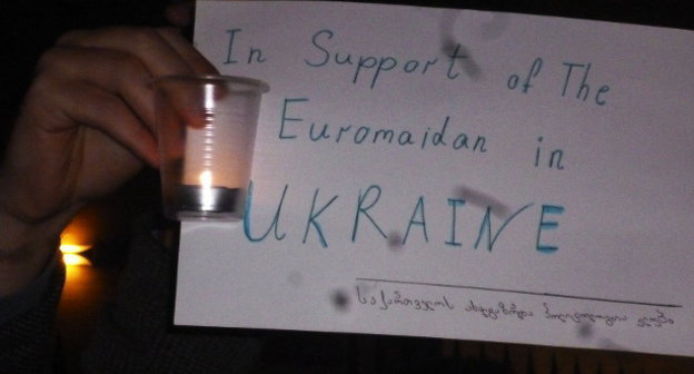 Акция в поддержку украинского Евромайдана. Тбилиси, 23 января 2014 г. Фото Анны Коноплевой для "Кавказского узла"