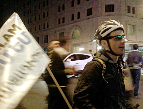 Участник акции против пенсионной реформы. Ереван, 21 февраля 2014 г. Фото Армине Мартиросян для "Кавказского узла"