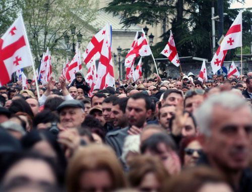 Акция «Грузия – Европейский выбор». Тбилиси, 27 марта 2013 г. Фото Анны Коноплевой для «Кавказского узла»