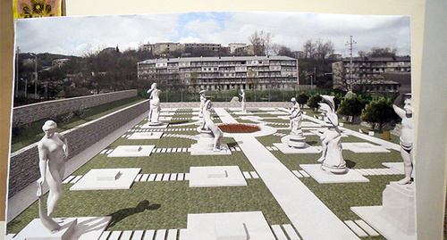 Проект парка, где будут размещены скульптуры симпозиумов. Нагорный Карабаха, город Шуши, третий Международный симпозиум по скульптуре имени Акопа Гюрджяна. 26 июля 2014 год.