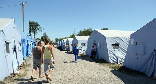 Лагерь беженцев с Украины, Гуково, Ростовская область. Фото Олега Пчелова для "Кавказского узла"