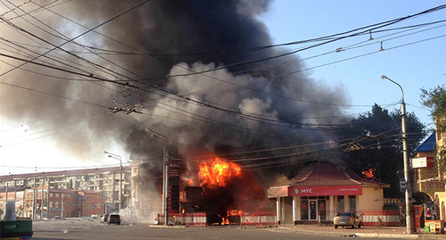 Взрыв на АЗС в Махачкале. Фото Махача Ахмедова для "Кавказского узла"