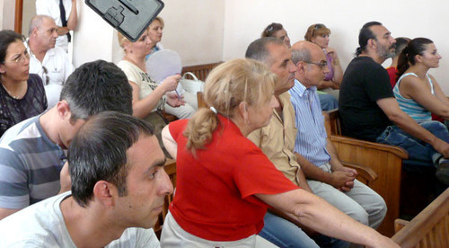 В зале суда во время слушания по делу "Марша миллиона масок". Ереван, 15 августа 2014 г. Фото Армине Мартиросян для "Кавказского узла"