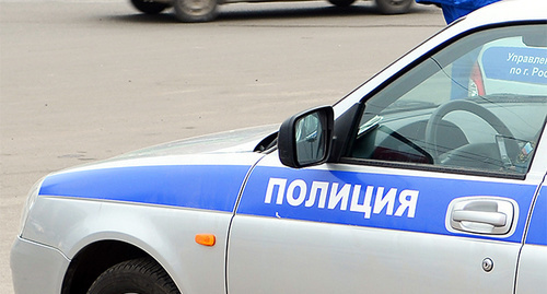Автомобиль полиции на месте ДТП. Фото Олега Пчелова для "Кавказского узла"