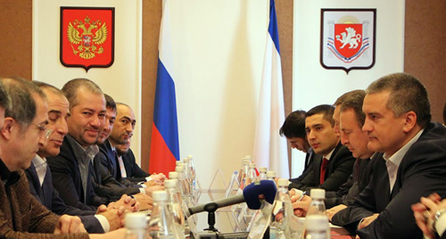 Встреча кавказских гостей с Главой Крыма Сергеем Аксеновым.  Фото Ахмеда Бузуртанова для "Кавказского узла"