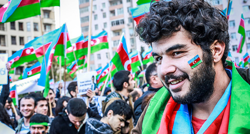 Участнки митинга. Фото Азиза Каримова для "Кавказского узла"
