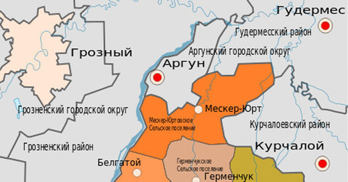 Карта Шалинского района Чечни. Фото: Дагиров Умар https://ru.wikipedia.org