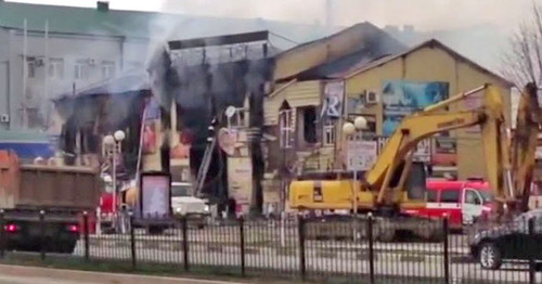 На месте проведения контртеррористической операции в Грозном. 4 декабря 2014 г. Кадр из видео "Кавказского узла"