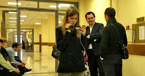Журналисты в здании московского областного суда. Москва, декабрь 2014 г. Фото корреспондента "Кавказского узла"