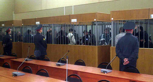 Подсудимые в зале суда. Фото корреспондента "Кавказского узла"