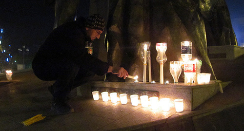 Акция памяти жертв массового убийства в Гюмри, Ереван, 1 января 2014 год. Фото Армине Мартиросян для "Кавказского узла" 