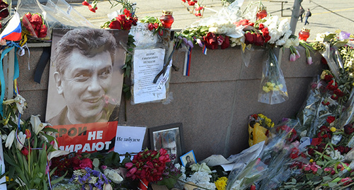 На месте убийства Бориса Немцова 15 марта 2015 года. Фото Светланы Кравченко для "Кавказского узла"