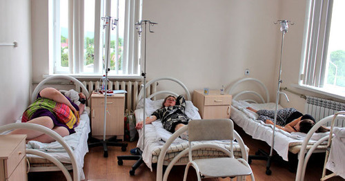 Пациенты в больнице Алагира после отравления водопроводной водой. Июнь 2015 г. Фото Эммы Марзоевой для "Кавказского узла"