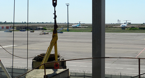 Строительные работы на терминале в аэропорту Волгограда. Фото Татьяны Филимоновой для "Кавказского узла"