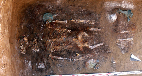 Найденное захоронение сарматской воительницы. Фото: http://www.archaeolog.ru/