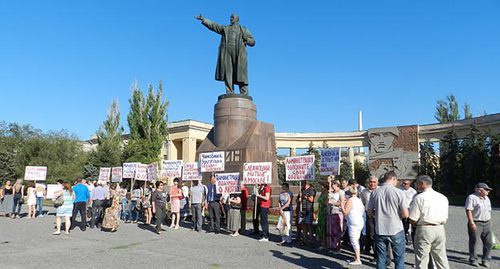 Участники пикета 19 сентября в Волгограде. Фото Татьяны Филимоновой для "Кавказского узла"