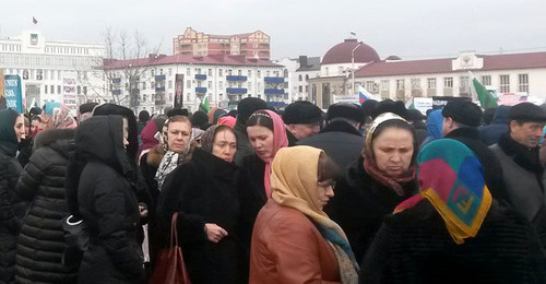 Жители Чечни на митинге в Грозном. 22 января 2016 г. Фото Магомеда Магомедова для "Кавказского узла"