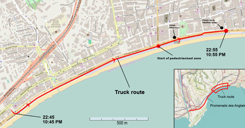 Карта Английской набережной в Ницце, где был совершен терракт 14 июля 2016 г. Фото: Veтеggies Lämpel https://ru.wikipedia.org/