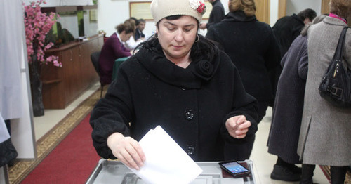 На избирательном участке в Цхинвале. 9 апреля 2017 г. Фото Алана Цхурбаева для "Кавказского узла"