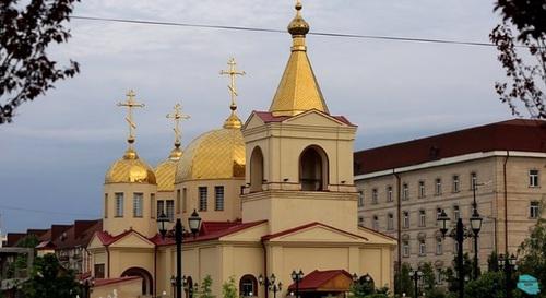 Церковь Архангела Михаила в Грозном. Скриншот с видео https://www.youtube.com/watch?v=_oR7UwLKE0k
