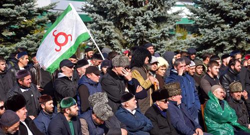Протестующие в Магасе. 6 октября 2018 года. Фото предоставлено Якубом Гогиевым для "Кавказского узла"