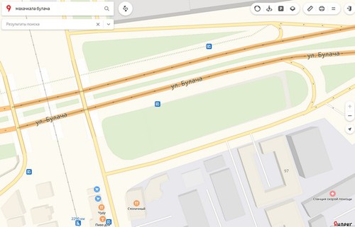 Район улицы Булача в Махачкале, где на строительство АЗС жаловались местные жители. Скриншот с сервиса «Яндекс. Карты».
