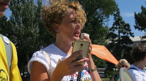 Анастасия Шевченко на митинге 12 июня. Фото Константина Волгина для "Кавказского узла"