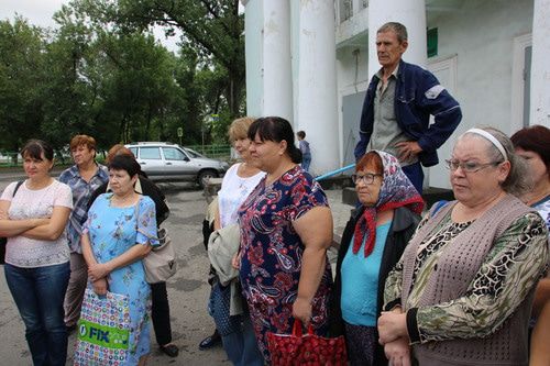 Участники пикета горняков" в Гуково 27 июля 2019 года. Фото Вячеслава Прудникова для «Кавказского узла»