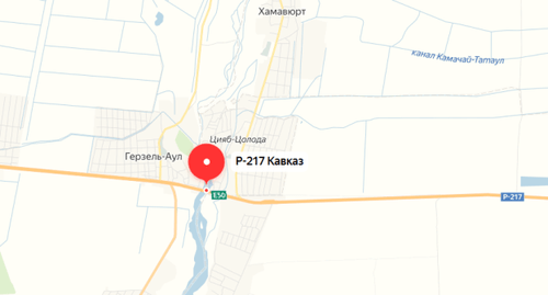Герзельский мост на карте "Яндекс-карты". 