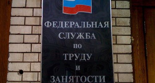 Доска на входе в офис службы занятости. Фото: Елена Синеок. Юга.ру.