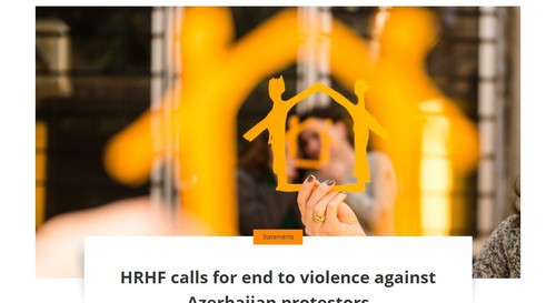 Скриншот публикации на сайте  Human Rights House Foundation https://humanrightshouse.org/statements/hrhf-calls-for-end-to-violence-against-azerbaijan-protestors/