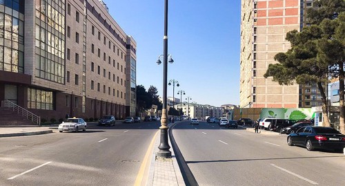 Ключевые магистрали Баку лишились трафика. Баку, март 2020 г. Фото Азиза Каримова для "Кавказского узла"