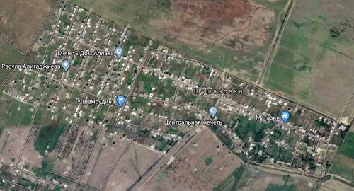 Село Шушановка Кизилюртовского района Дагестана на карте Google.