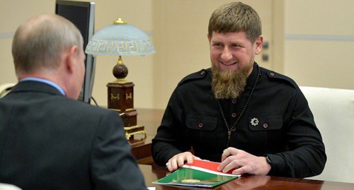 Рамзан Кадыров и Владимир Путин. Фото: пресс-служба Кремля. http://kremlin.ru/events/president/news/57797