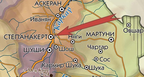 Cтепанакерт на карте Нагорного Карабаха. https://www.kavkaz-uzel.eu/articles/354792/