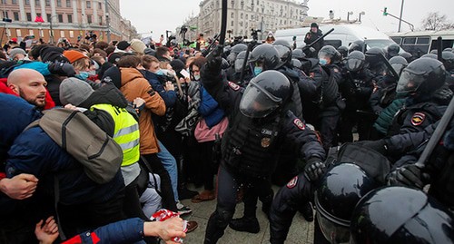 Полиция во время акции протеста. Москва, 23 января 2021 года. Фото: REUTERS/Maxim Shemetov
