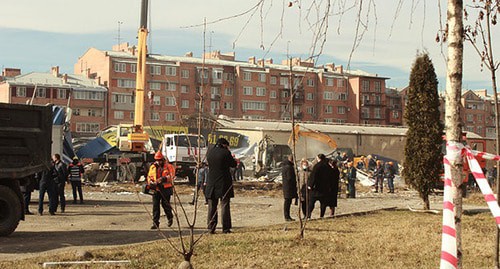 На месте взрыва во Владикавказе. 12 февраля 2021 г. Фото Эммы Марзоевой для "Кавказского узла"